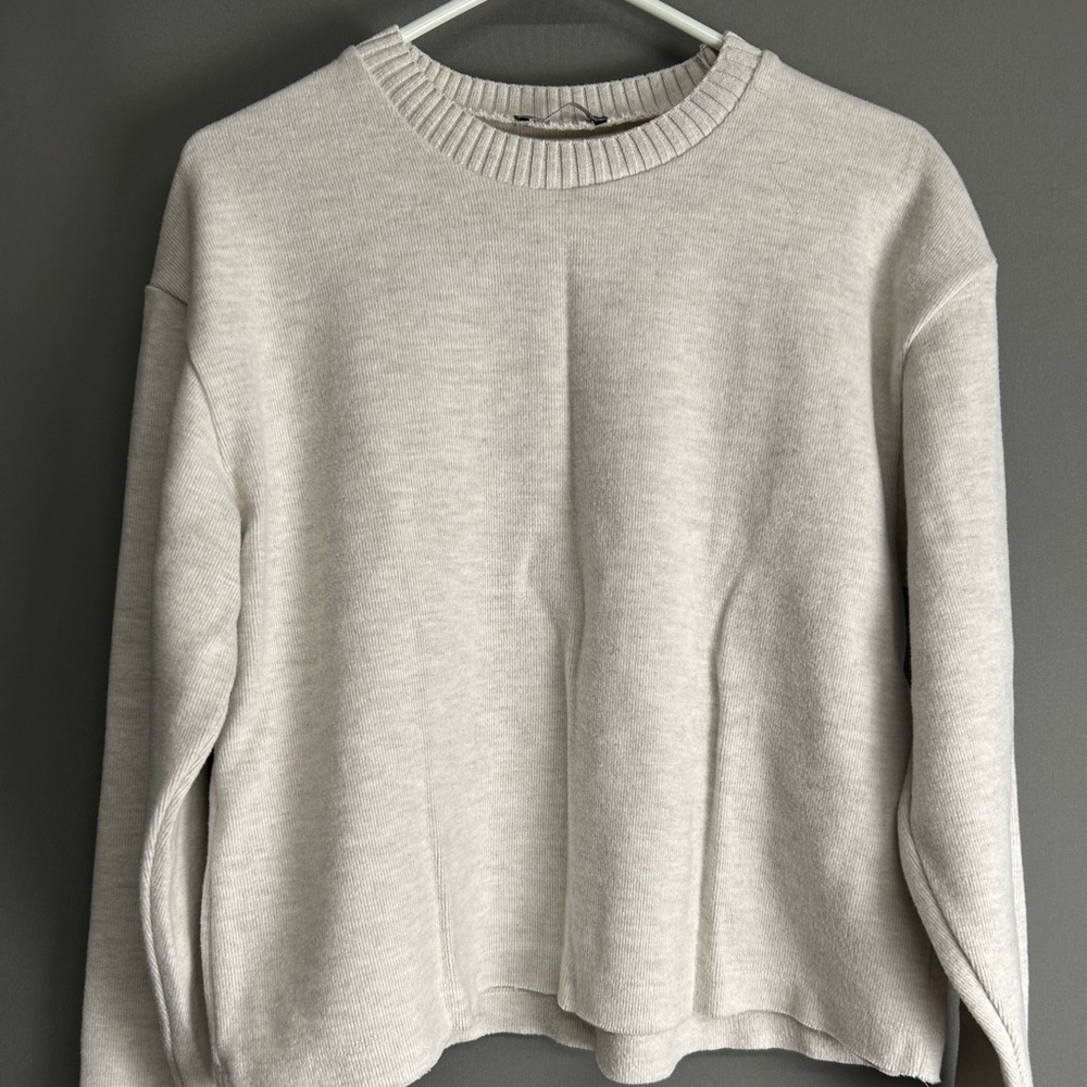 Zara Beige Ribbed Sweater